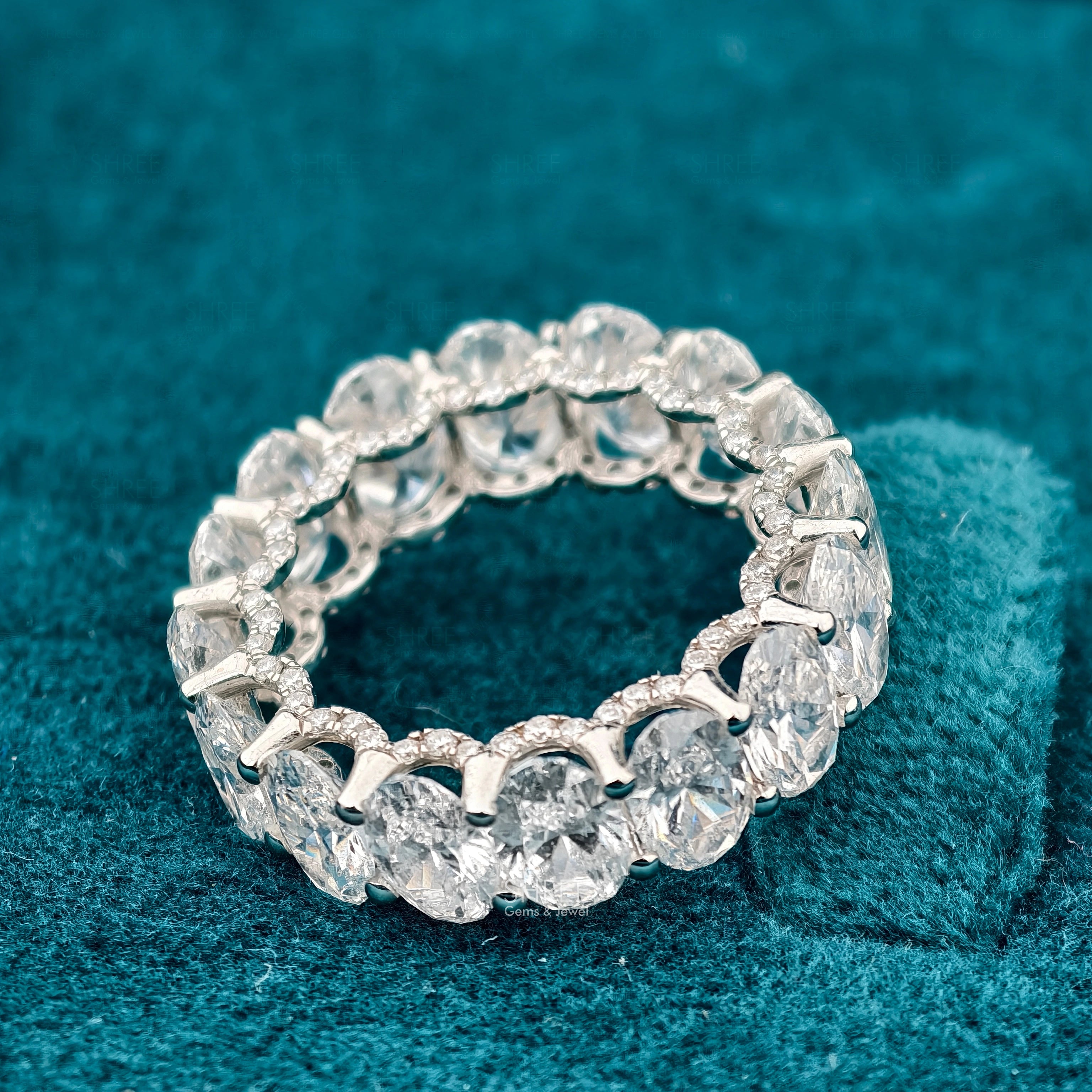 metal view of oval eternity band lab diamond​

