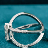 Side View of Pear Cut Lab Diamond Split Shank Wedding Ring For Her