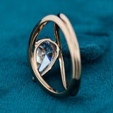 upside down view of Pear Cut Lab Grown Diamond Solitaire Split Shank Engagement Ring