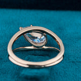 Full band view of Pear Cut Lab Grown Diamond Solitaire Split Shank Engagement Ring