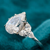 Side View of Pear Cut Lab Grown Diamond Rings