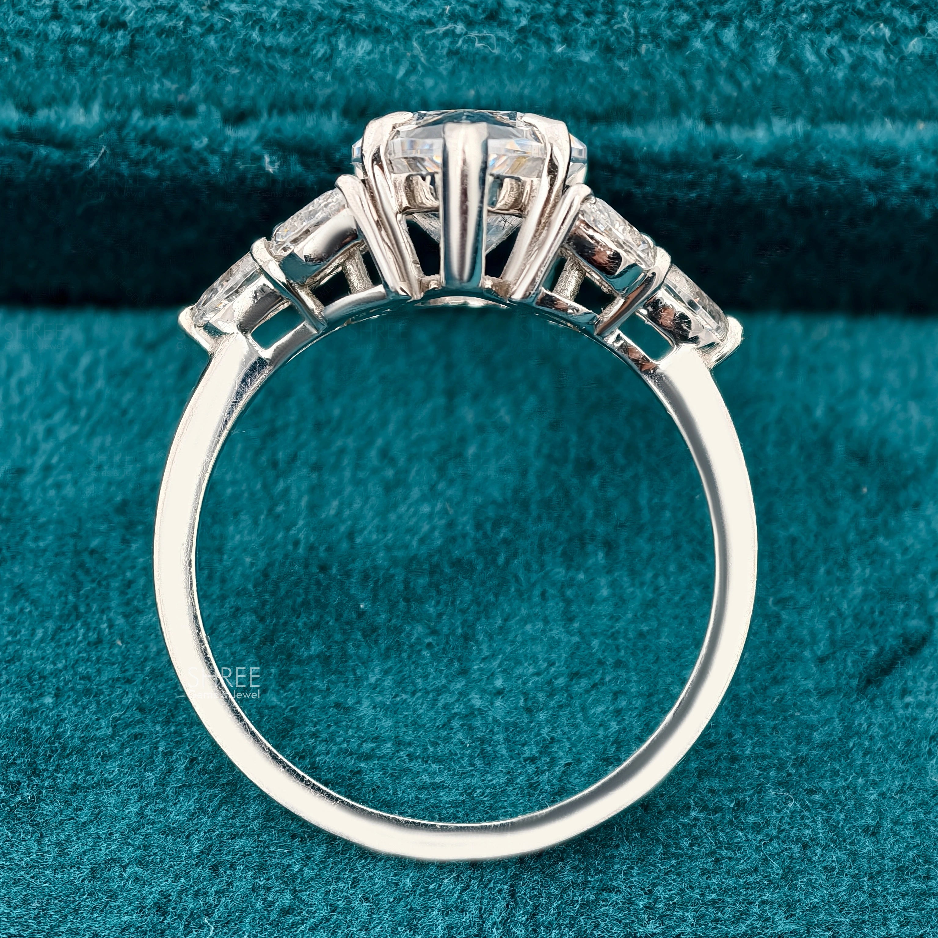 Top View of Diamond Pear-Shaped Engagement Ring​


