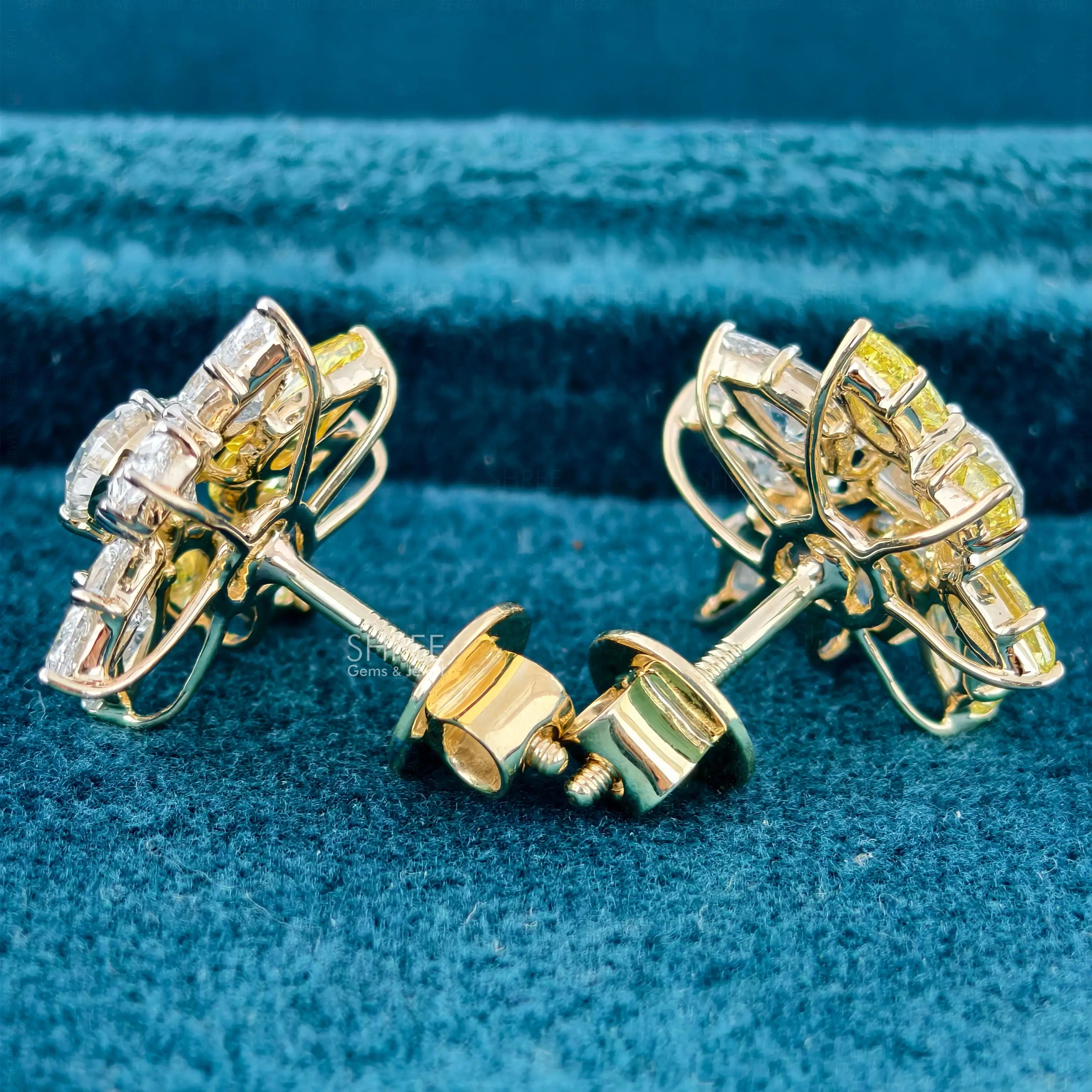 screw back view of lab grown diamond stud earrings for women
