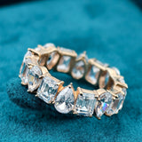 Side View Of Pear & Emerald Cut Lab Grown Diamond Eternity Band