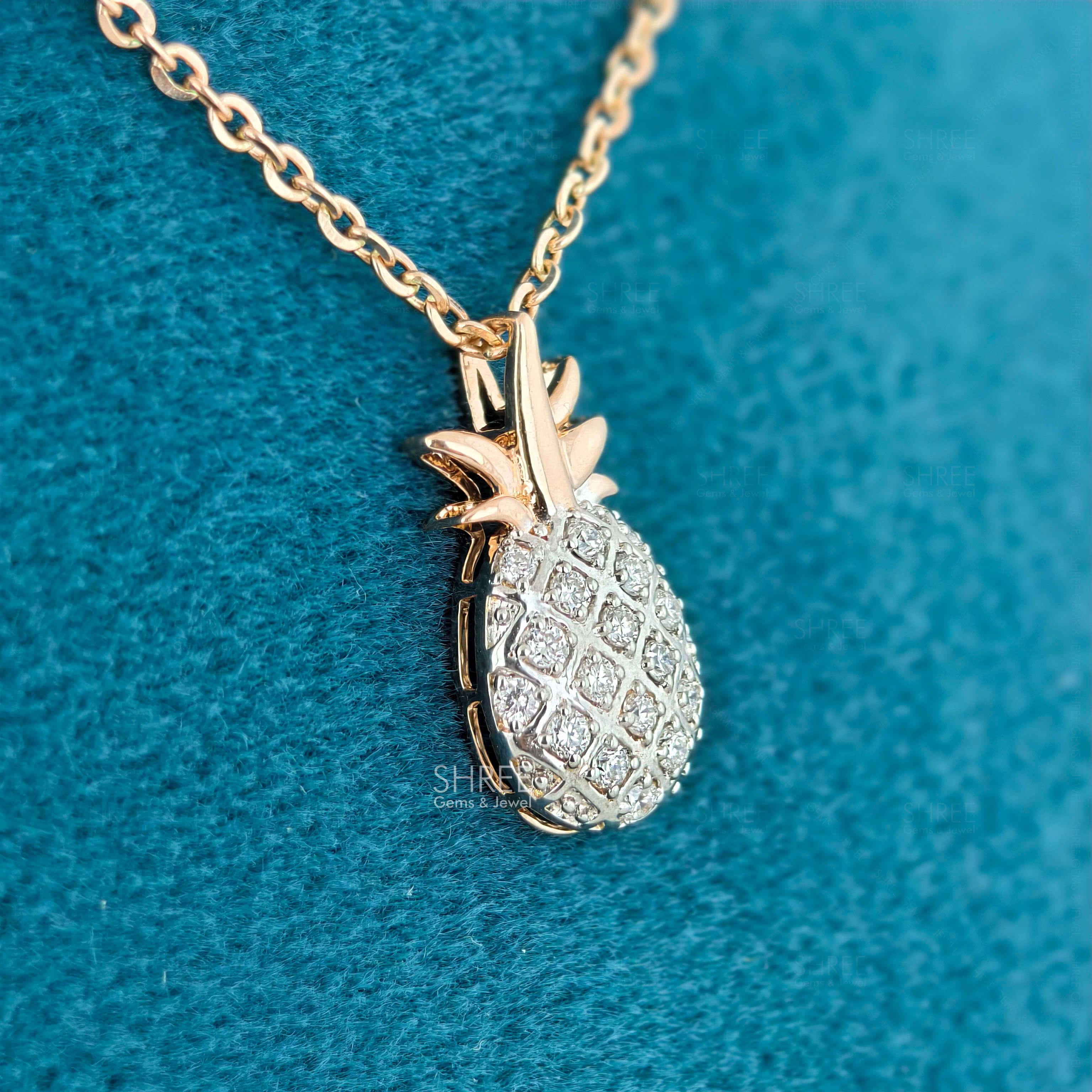 side view of lab created diamond pendant​