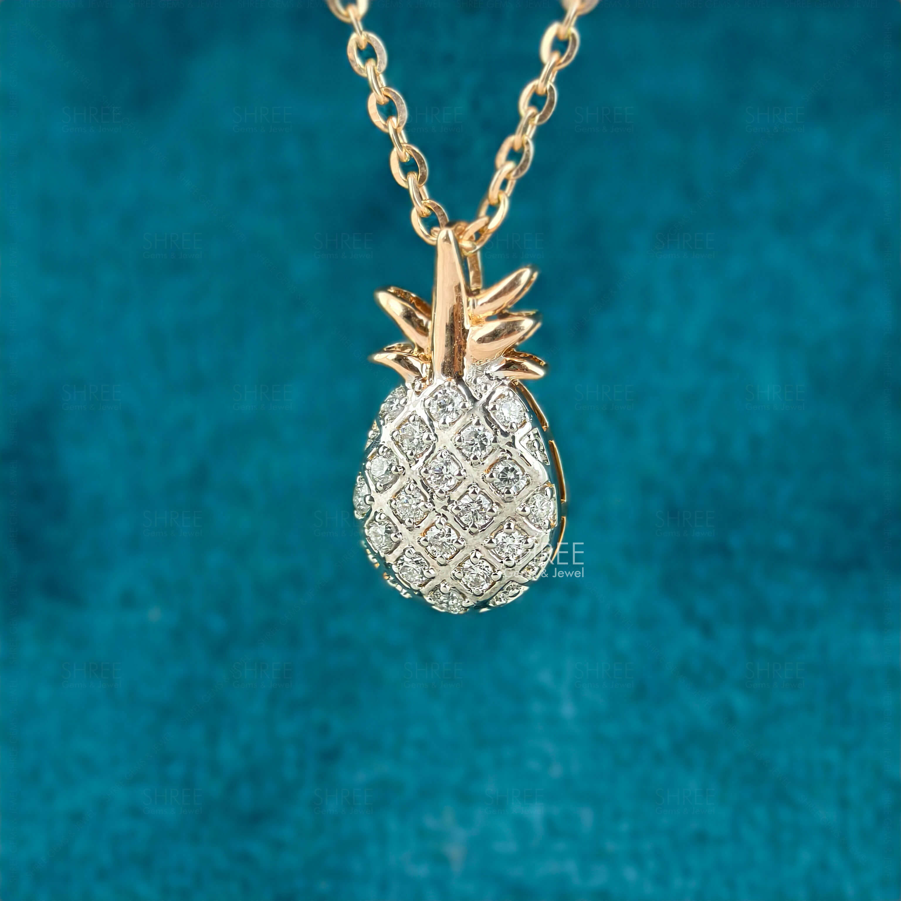 front view of lab grown diamond pendant​
