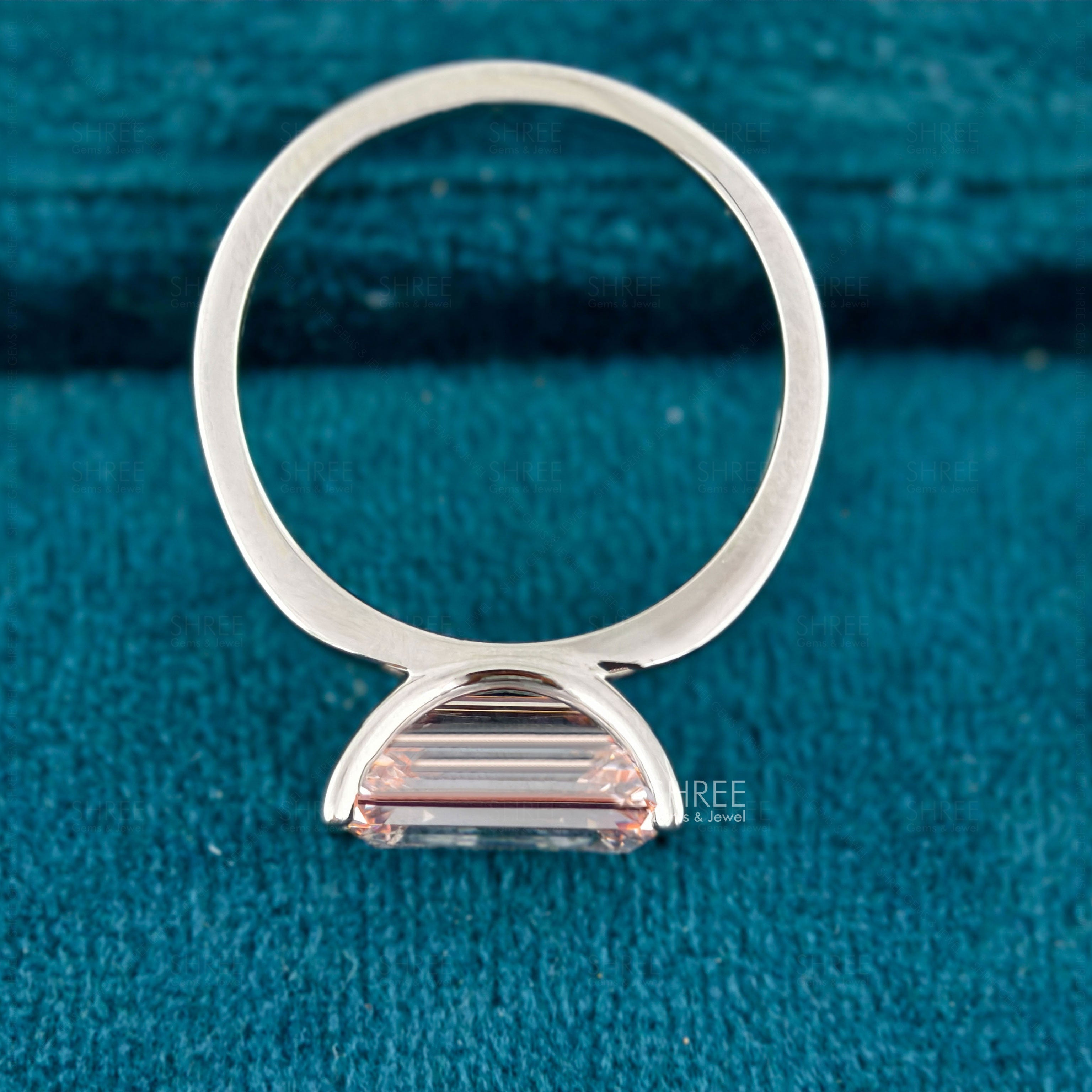 full view of emerald cut 4 carat diamond ring​