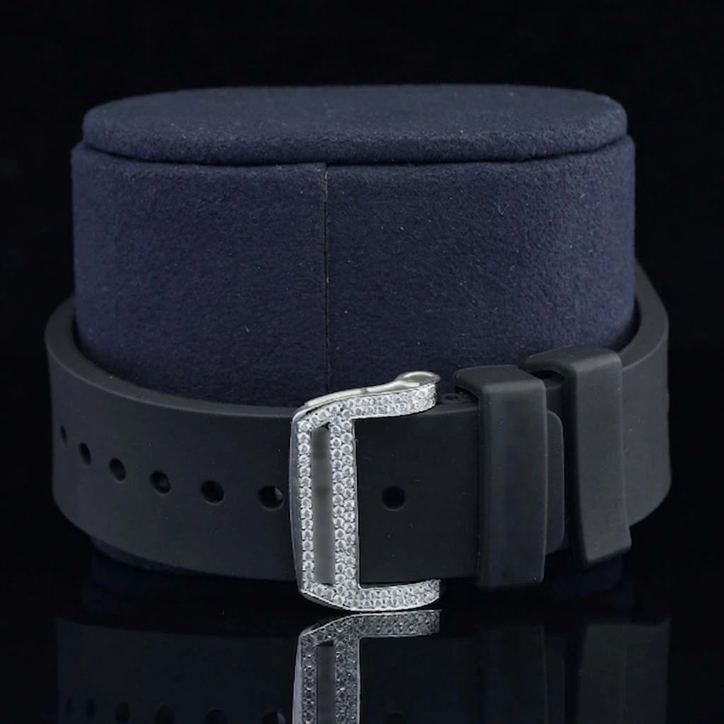 Lock view of Premium Moissanite Chronograph Tonneau Shaped Watch