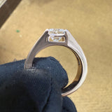 Setting View of  Princess Cut Lab Created Diamond Wedding Band