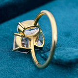 Princess, Oval and Pear Cut Three Stone Toi Et Moi Ring