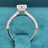 Details accent view of Radiant Cut Engagement Ring with Hidden Halo