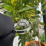 back view of Radiant Cut Three Stone Engagement Ring​