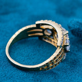 Round Cut Diamond Three Stone Bridal Ring Set