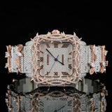 Front view of Roman Dial Moissanite Thorn Watch | 41 MM | Rose Gold Tone