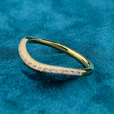 metal view of curved wedding bands for women​
