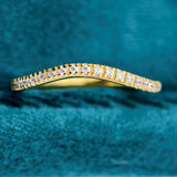 Front view of curved wedding band​