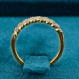 Full Band View of Round Cut Diamond Cuban Link Ring