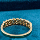 Back Side View of Round Cut Diamond Cuban Link Ring