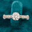 Front View Of Round Cut Lab Diamond Vintage Engagement Ring