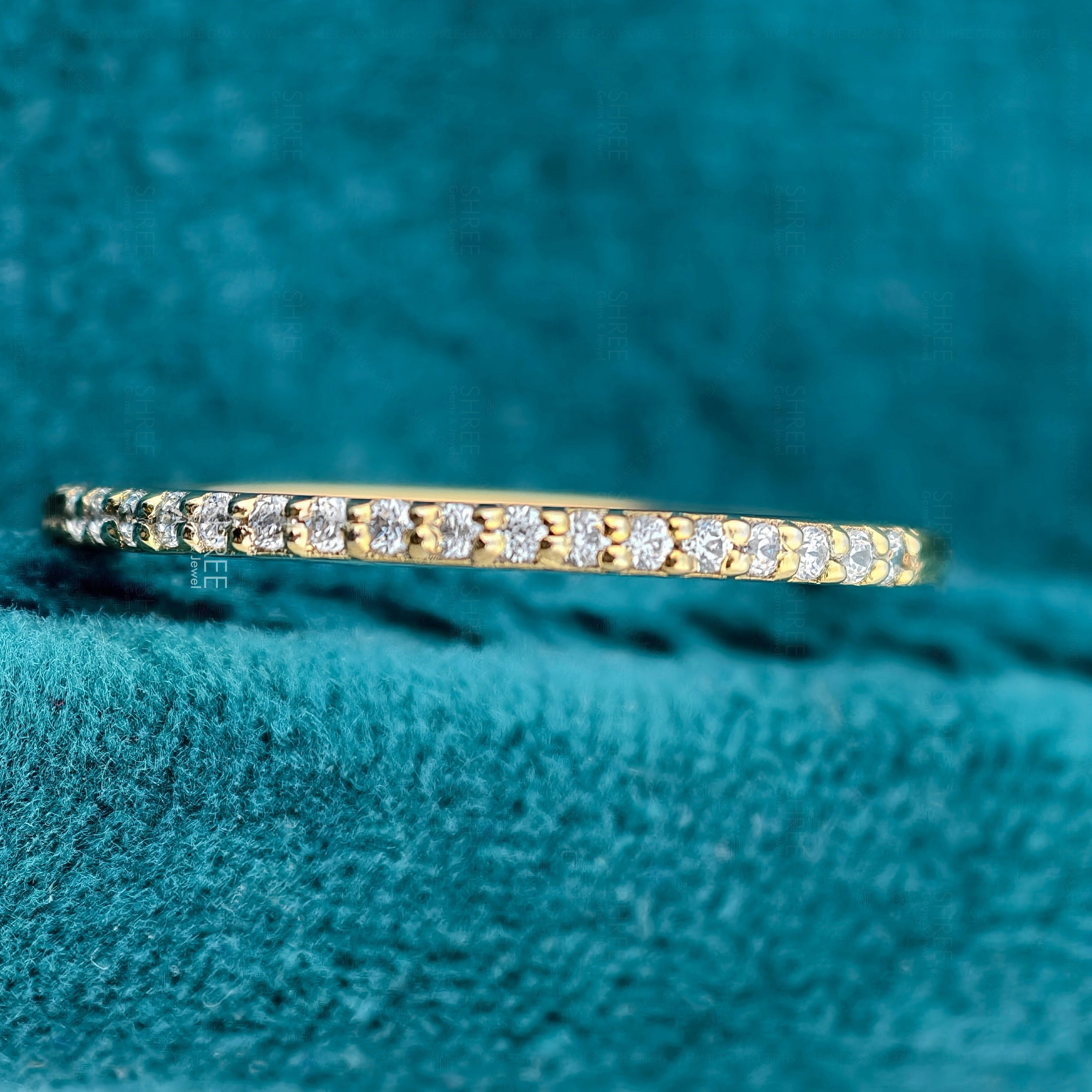 Front View of Lab Diamond Half Eternity Band​