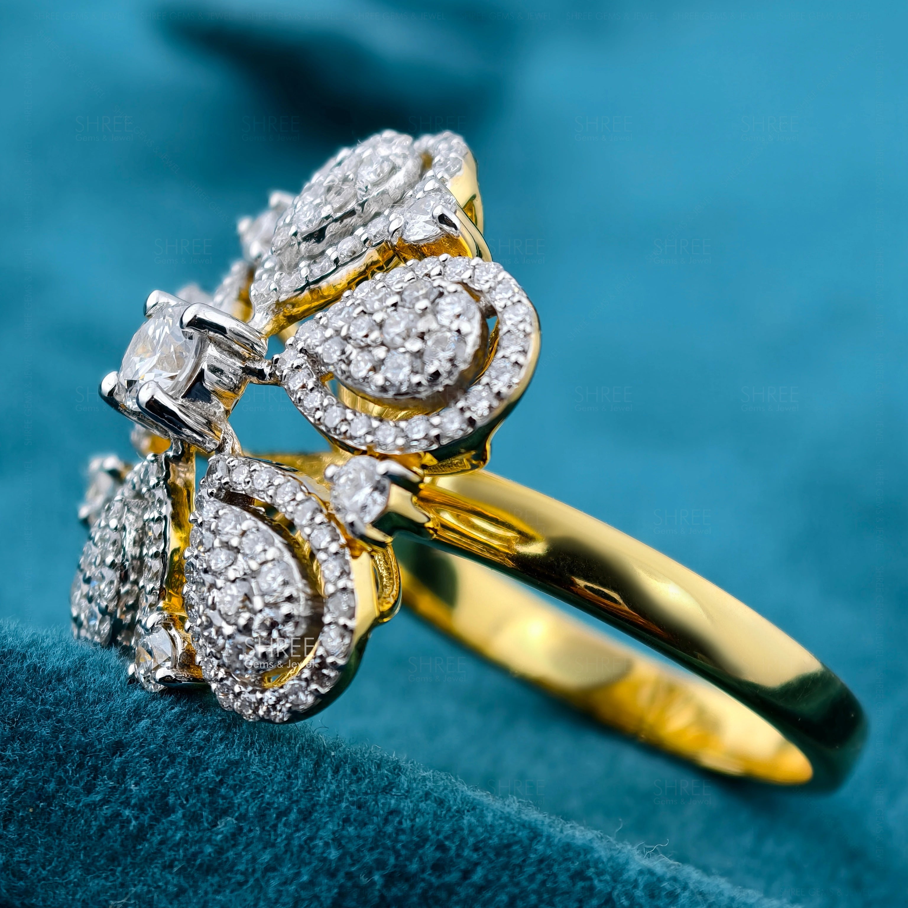 Side View of Cocktail Diamond Ring​

