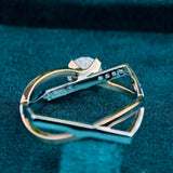 back side view of Round Lab Diamond Crossover Ring