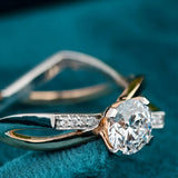 Round Lab Diamond Crossover Ring