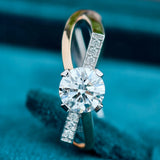 Close up view of Round Lab Diamond Crossover Ring