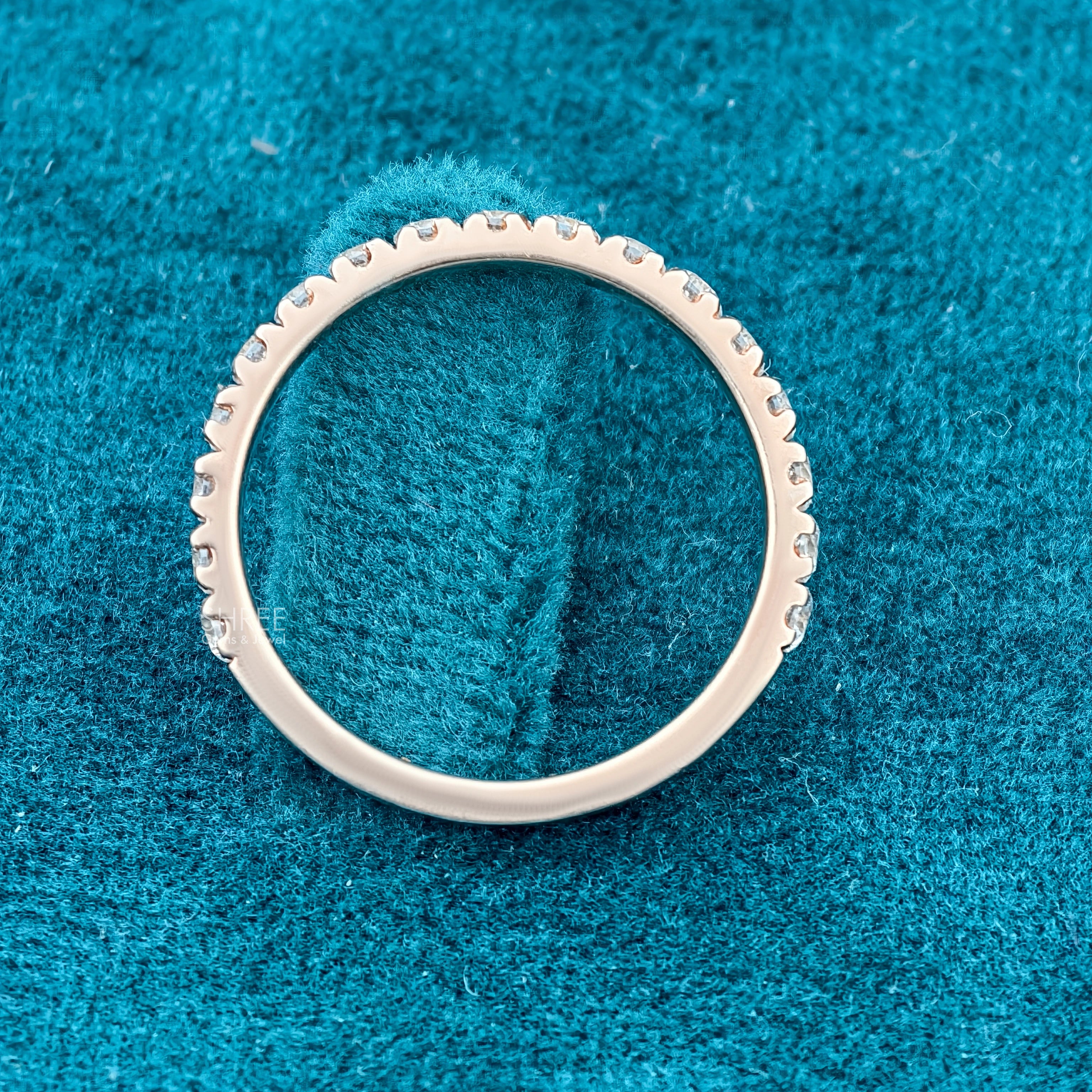 full view of half diamond wedding band​