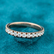 Front view of round diamond half eternity band​

