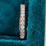 Front view of lab grown diamond half eternity band​