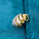 side view of square diamond pendant yellow gold​
