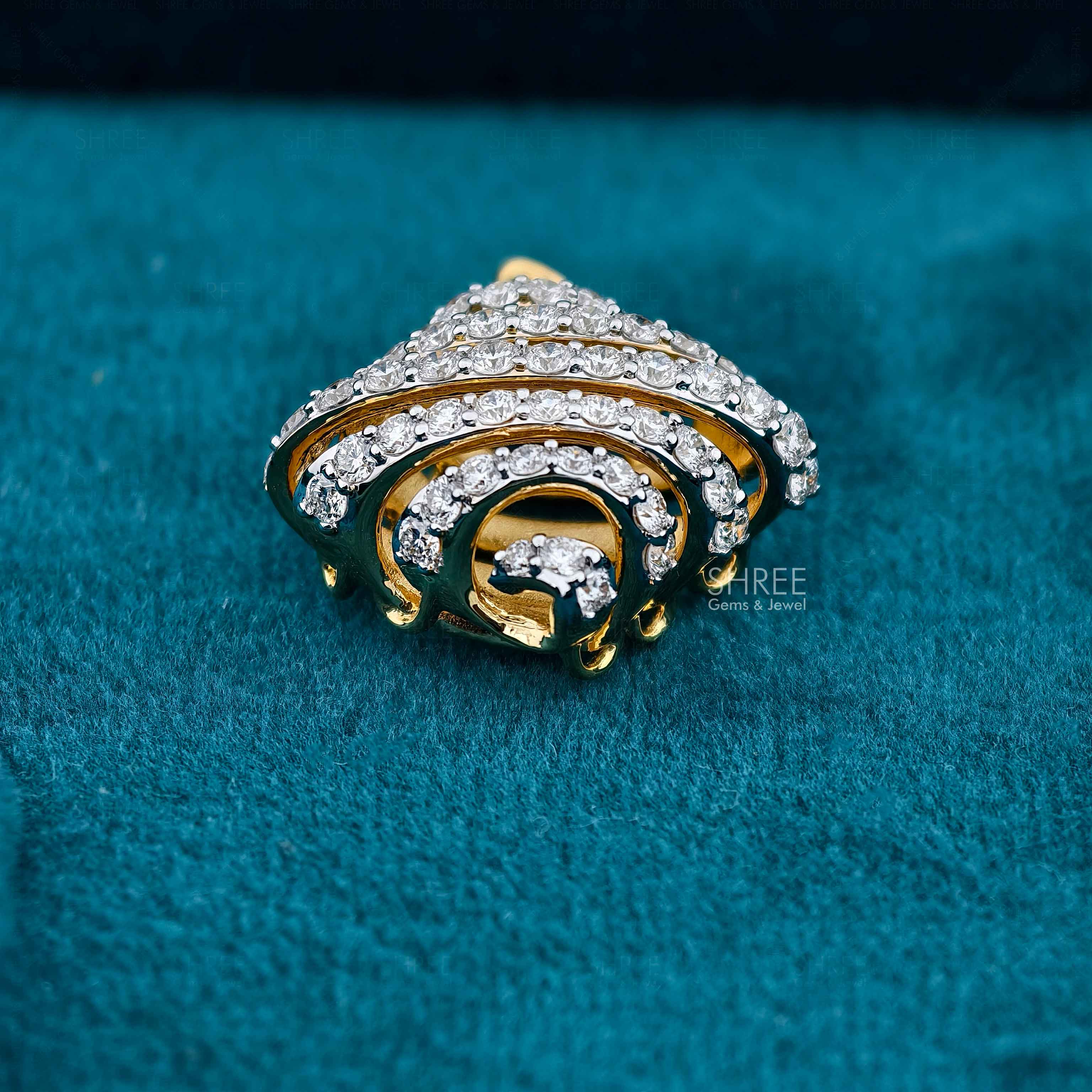 side metal view of square shaped diamond pendant​
