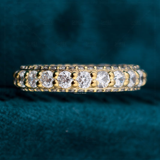 Round Cut Lab Diamond Beautiful Wedding Band