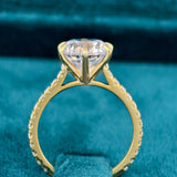 Round Cut Lab Diamond Gold Engagement Ring