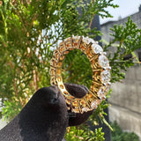 side view of round diamond band​
