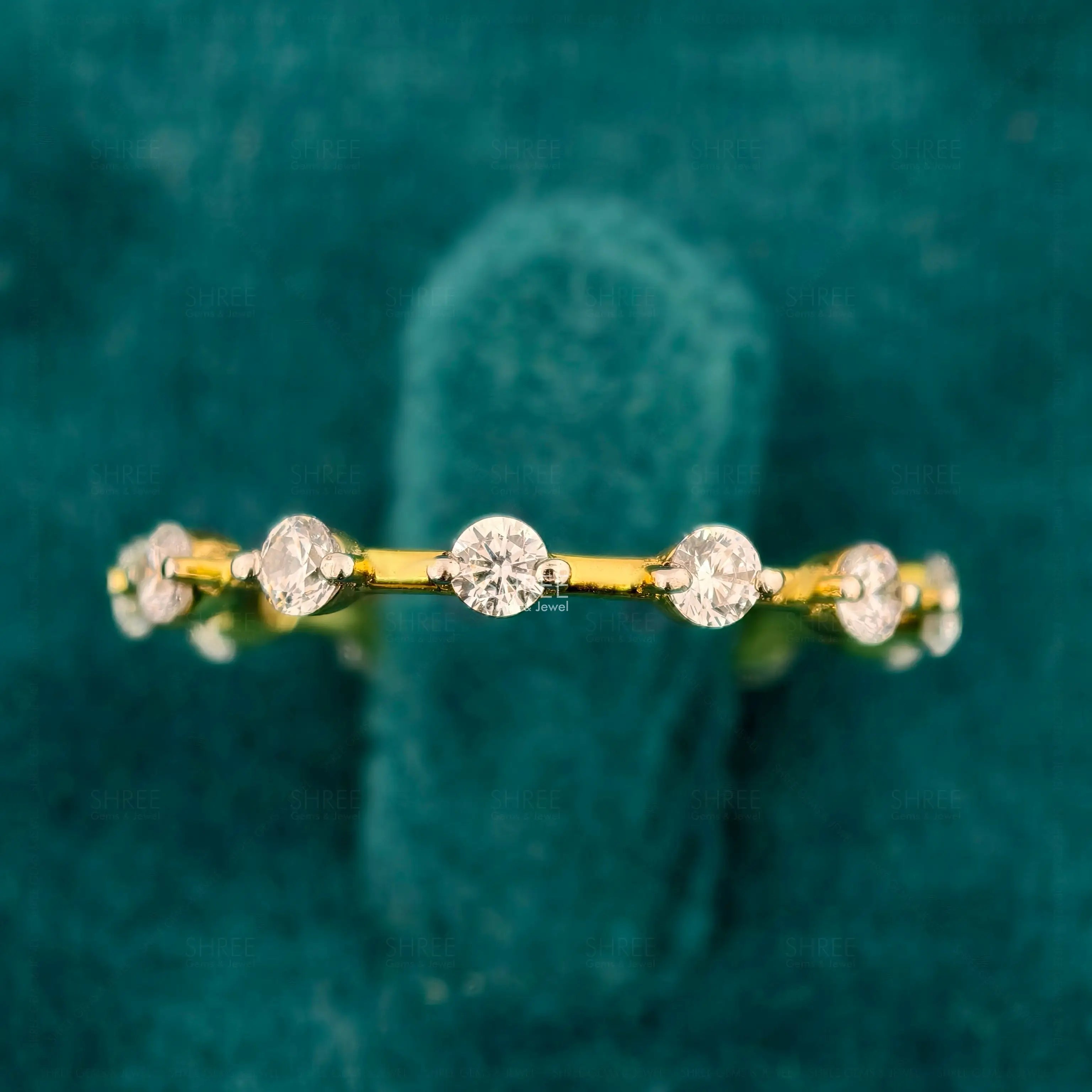 Front View of Round Lab Grown Diamond Eternity Band for Women