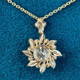 back view of diamond cluster flower pendant
