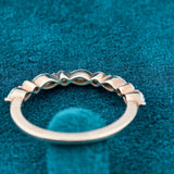 Back Side View of Round and Marquise Diamond Half Eternity Band