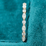 Front View of Round and Marquise Diamond Half Eternity Band