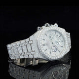 Side View of Royal Oak Prism Chronograph Timepiece – White Gold Edition