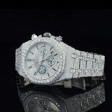 Side Face View of Royal Oak Prism Chronograph Timepiece – White Gold Edition