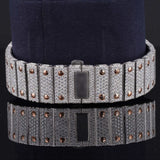 Back View of Santos Pave-Set Moissanite Diamond Watch  41 MM  Rose Gold Tone