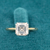 Front View of 2 Ct Solitaire Asscher Cut Diamond Ring​