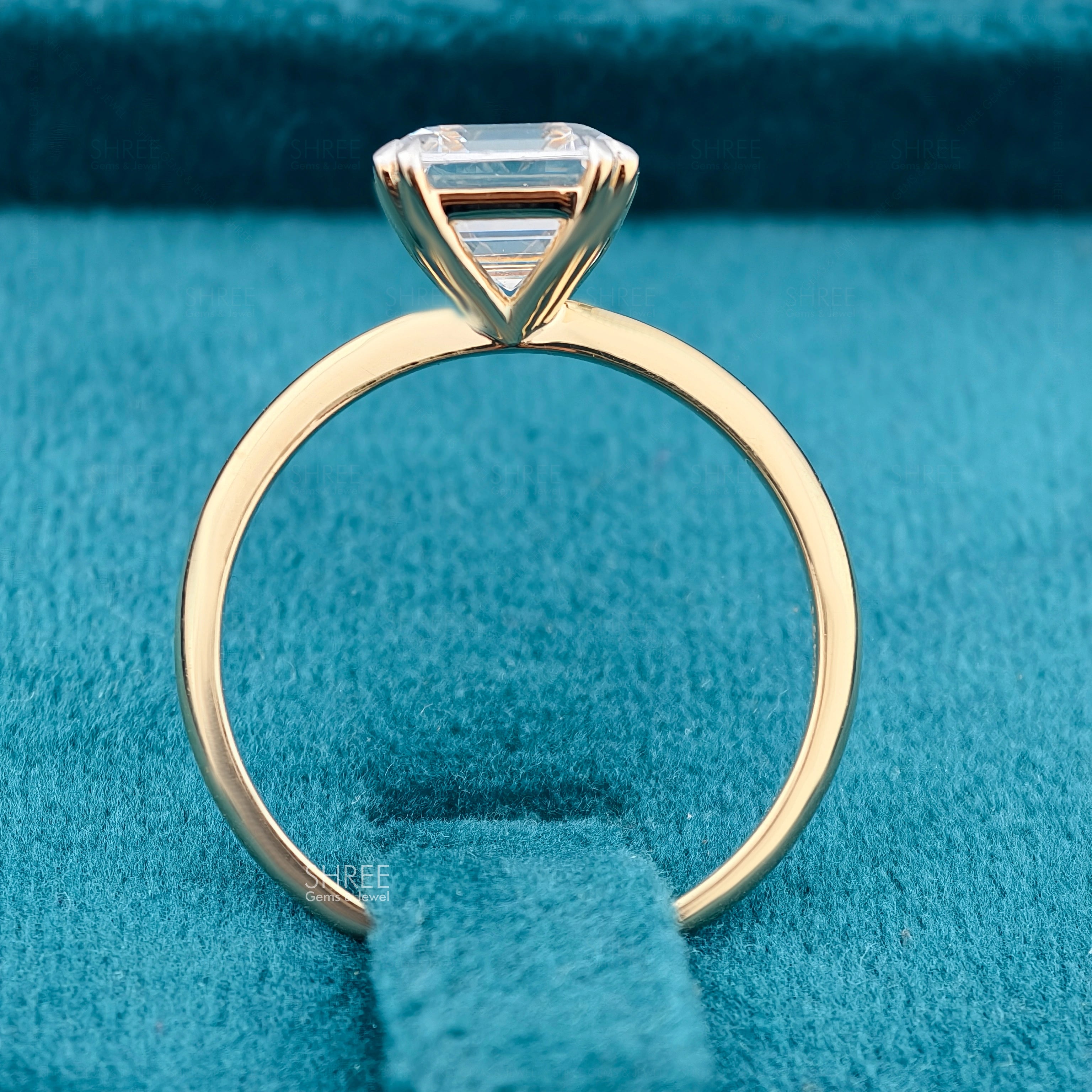 Top View of 2ct Asscher Cut Diamond Ring​