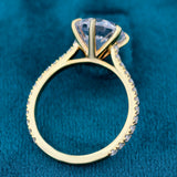 Round Cut Lab Diamond Gold Engagement Ring