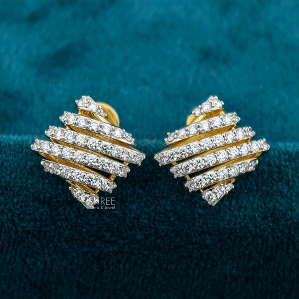 front view of square diamond earrings​