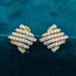 front view of square diamond earrings​