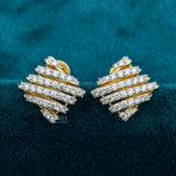 front view of square diamond earrings​