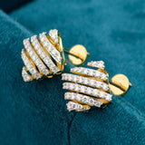 side view of diamond square earrings​